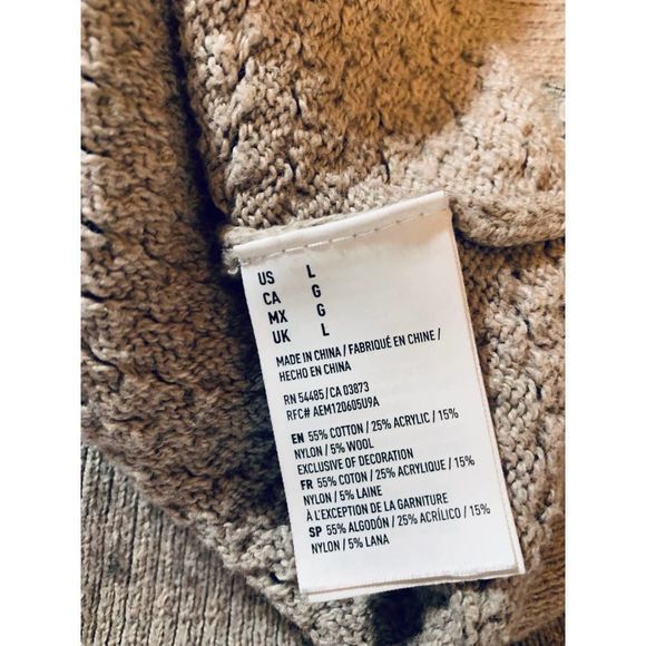 American Eagle Outfitters Women's Raglan Sleeve Pullover Woven Sweater Size L - Picture 5 of 5